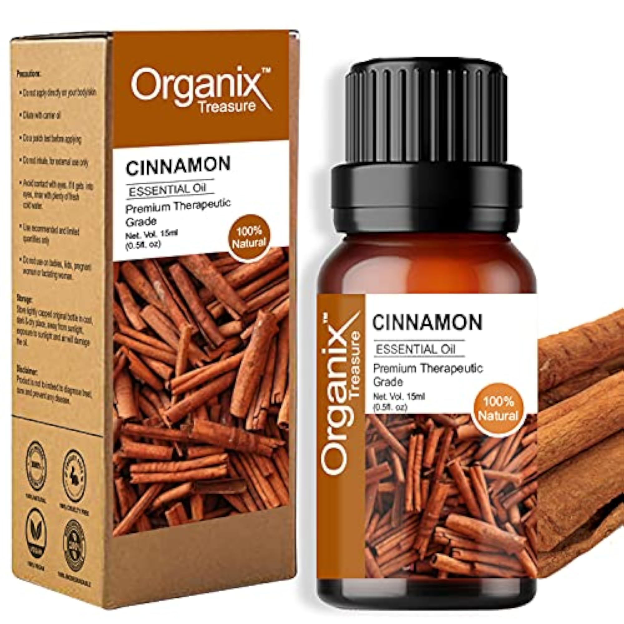 Pure & Natural Cinnamon Essential Oil, 15ml